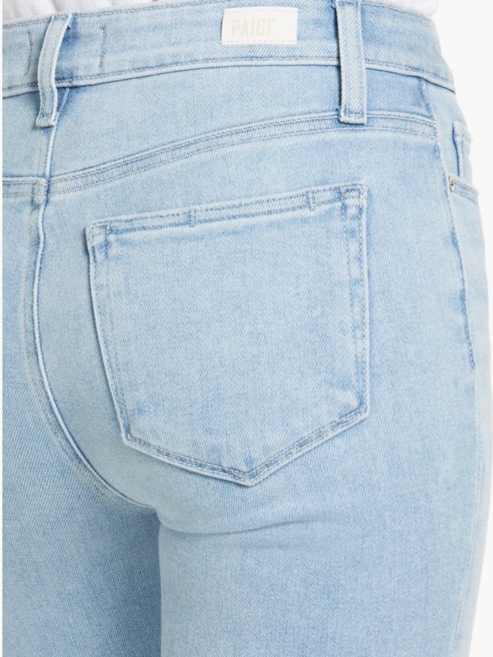 PAIGE Amber Raw Hem Ankle Straight Jeans - Light Blue - Picture 5 of 7